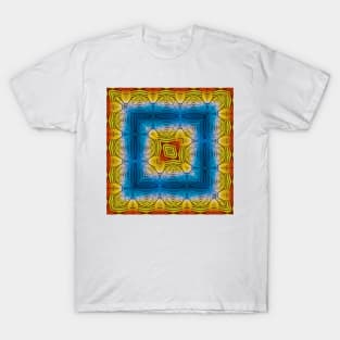 square creative design inspired by nature rainbow coloured pattern T-Shirt